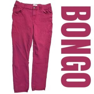 Bongo Women’s Junior Denim Jeans Straight Leg Mid Rise Burgundy Size 9 Vintage